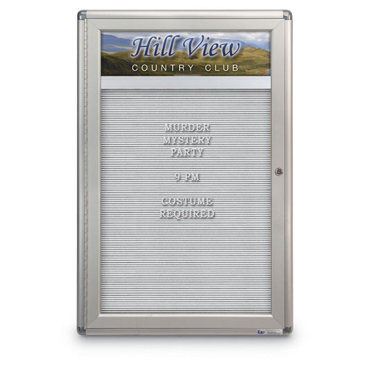 UV7026RC UVP Inc. Enclosed Letter Board Single Door Radius With Header, 11 Board Colors