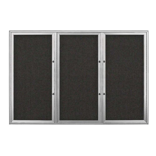 UV80055PLUS Uvp Inc. Corkboard Radius, Satin Aluminum Frame, Self Healing Surface, Triple Door For Outdoor Plus