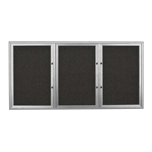 UV8005PLUS Uvp Inc. Corkboard Enclosed Aluminum Frame, Self-Healing Surface, Triple Door, Radius Style