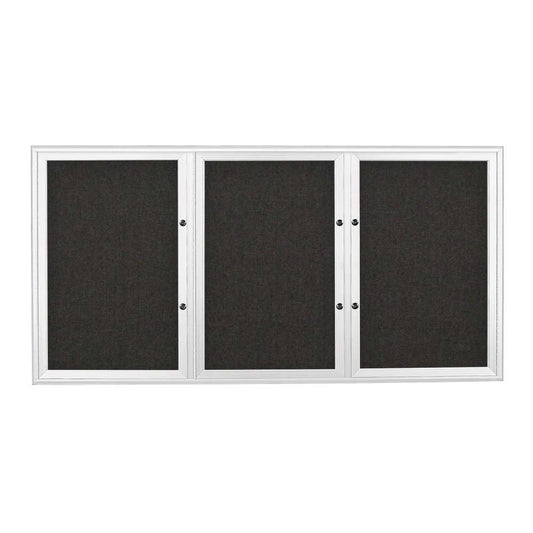 UV8005PLUS Uvp Inc. Corkboard Enclosed Aluminum Frame, Self-Healing Surface, Triple Door, Radius Style