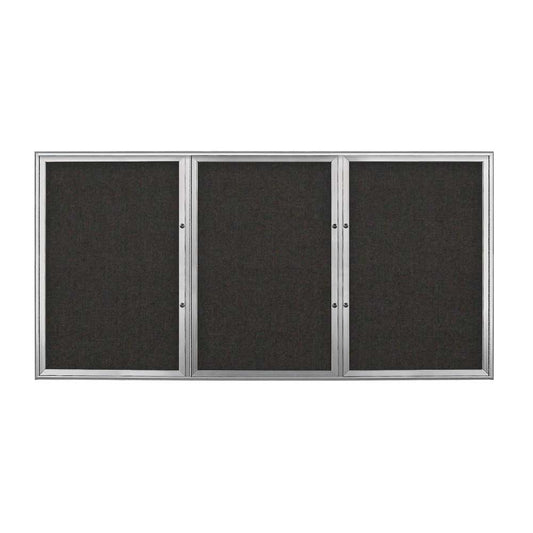 UV8006PLUS Uvp Inc. Cork Board Enclosed Radius Style, 1"Wide Aluminum Frame, Self Healing Interior, Triple Door