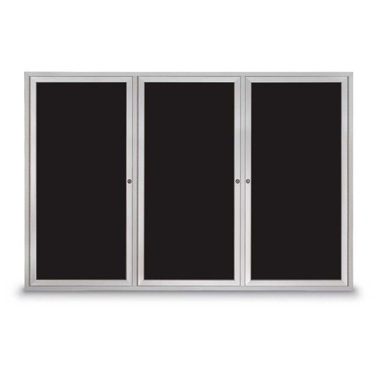 UV856LM Uvp Inc. Magnetic Board Satin Aluminum Frame, Clear Triple Door