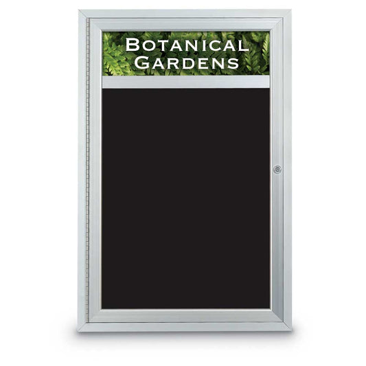 UV859LM UVP Inc. Directory Board Single Door Indoor Enclosed Magnetic Screened With Header, Black/White