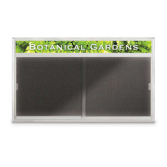 UV9026ACSHI Uvp Inc. Corkboard Enclosed Tempered Glass Doors, Aluminum Frame With Header