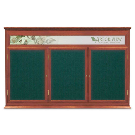 UVC106H Uvp Inc. Corkboard Stain Finish Wood Frame With Matching Crown And Base Trim With Header