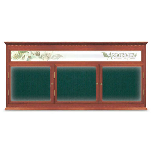UVC113HI Uvp Inc. Corkboard Enclosed Stain Finish Wood Frame, Side Hinge Door, Indoor Use, Illuminated With Header