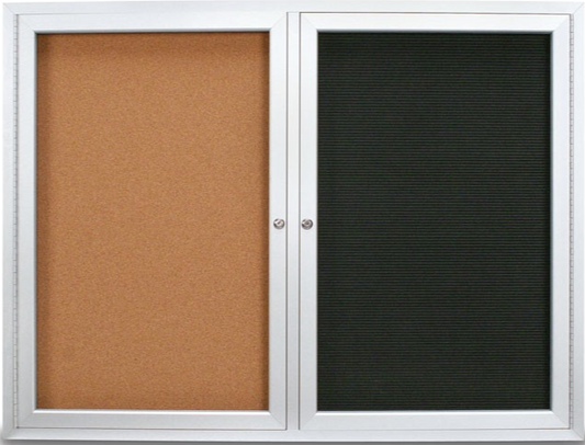 UVCB4836ODB UVP Inc. Combination Board Double Door Outdoor Enclosed Dark Spruce Fabric/Black Fabric Board Colors