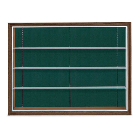 UVDC1649 Uvp Inc. Wood Display Case Solid Oak Frame, Tempered Glass Shelves, Lockable Glass Sliding Doors