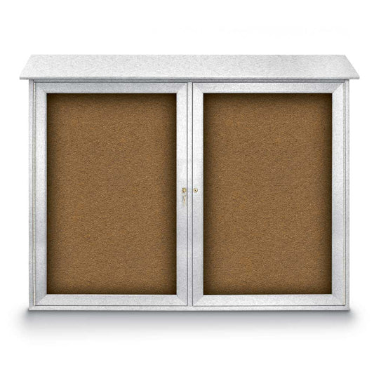 UVDD4536 UVP Inc. Message Centers Double Door Recycled Plastic Gloss, 3 Board Colors