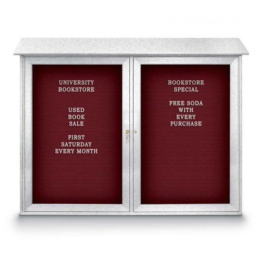 UVDD4536LB UVP Inc. Message Centers Double Door With Felt Backing Board Recycled Plastic Gloss, 5 Board Colors