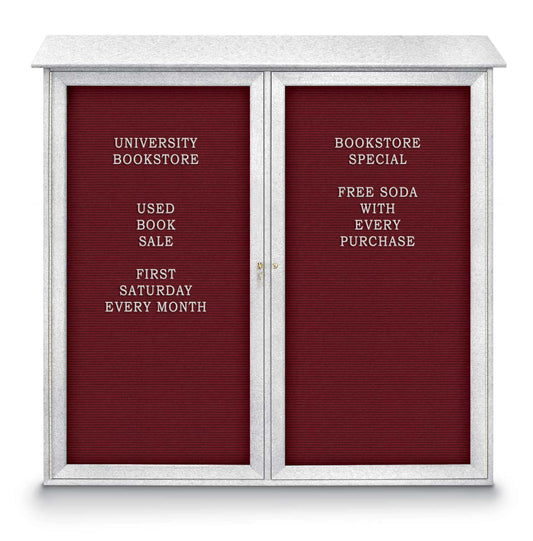 UVDD4848LB Uvp Inc. Felt Letter Board Double Door Message Centers, Glossy Frame