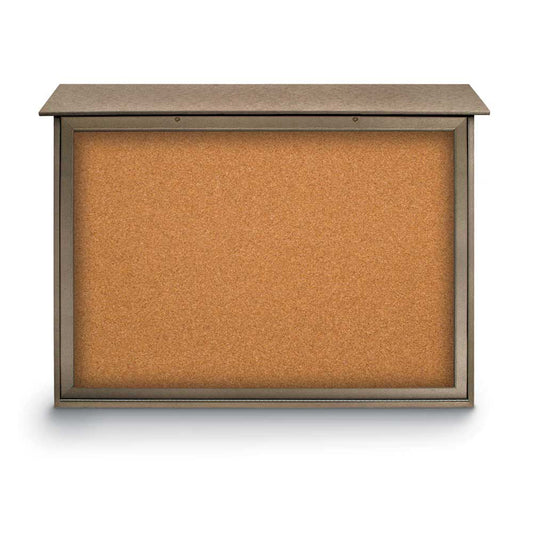 UVDSB5240 Uvp Inc. Outdoor Bulletin Board With Roof Bottom-Hinge Single Door Double-Sided Center