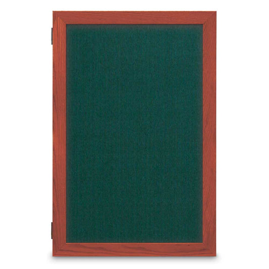 UVL101W Uvp Inc. Enclosed Cork Board Single Door, Wooden, 3” Deep Cabinet With 2” Wide Door Frame, Tempered Glass Doors