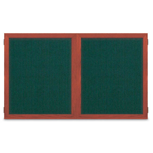 UVL104W UVP Inc. Enclosed Cork Boards Wood Double Door Hand Stained Cherry/Black Frame Colors