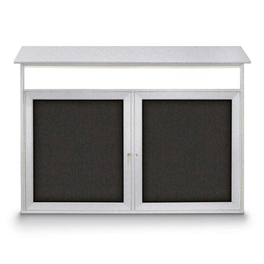 UVLDD4232HD UVP Inc. Frame Bulletin Board Double Door Outdoor Recycled Enclosed With Header, 6 Frame Colors