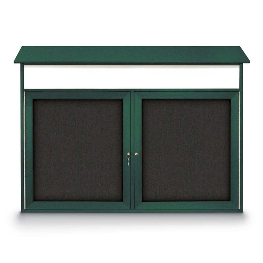 UVLDD4232HD UVP Inc. Frame Bulletin Board Double Door Outdoor Recycled Enclosed With Header, 6 Frame Colors
