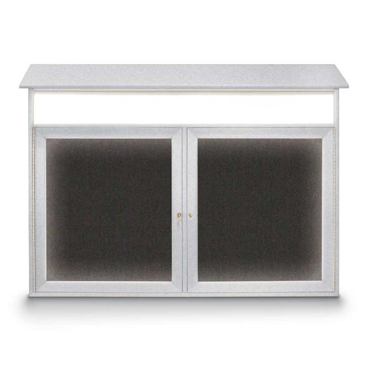 UVLDD4232HDLED UVP Inc. Frame Bulletin Board Double Door Outdoor Illuminated Recycled Enclosed With Header, 6 Frame Colors