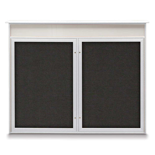 UVLDD4836HD UVP Inc. Frame Bulletin Board Double Door Outdoor Recycled Enclosed with Header, 16 Board Colors
