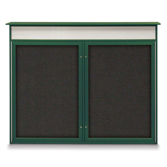 UVLDD4836HD UVP Inc. Frame Bulletin Board Double Door Outdoor Recycled Enclosed with Header, 16 Board Colors
