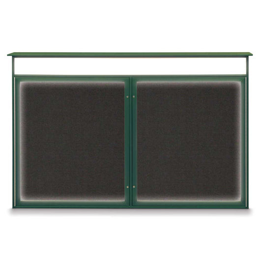 UVLDD6036HDLED Uvp Inc. Enclosed Bulletin Board Illuminated, Plastic Frame, Wall Mounted,Acrylic Glass, Double Door W/ Header