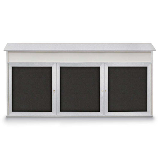 UVLTD7236HD Uvp Inc. Enclosed Bulletin Board Recycled Plastic Frame, Triple Shatter-Resistant Acrylic Door With Header