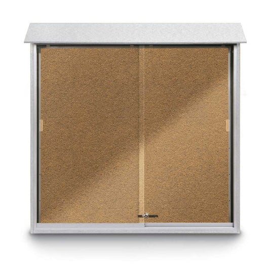 UVMC4848 Uvp Inc. Outdoor Bulletin Board  Message Center With Two Sliding Glass Door Panels, Plastic Frame