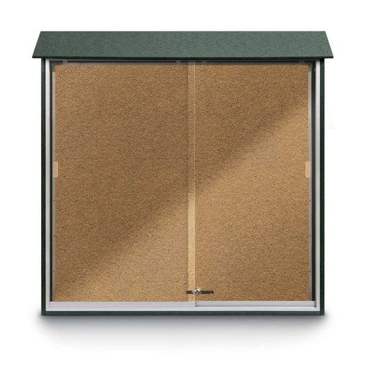 UVMC4848 Uvp Inc. Outdoor Bulletin Board  Message Center With Two Sliding Glass Door Panels, Plastic Frame