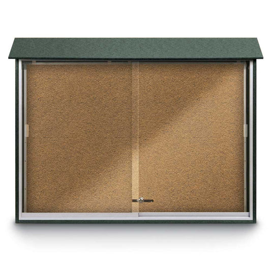 UVMC5240 Uvp Inc. Outdoor Bulletin Board With Roof High-Quality Sliding Door, Finished Back Panel, Weather Resistant