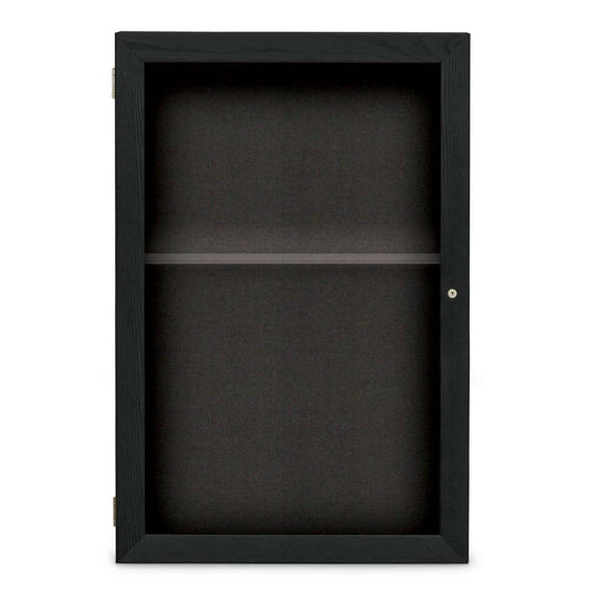 UVMCS2436S UVP Inc. Display Case Memory Wood Wide Door Mitered Stain, 17 Board Colors