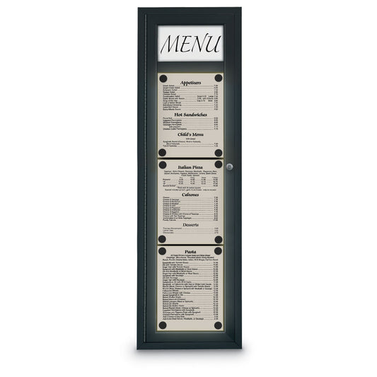 UVQ1107V UVP Inc. Magnetic Menu Board Single Door Black Enclosed, Aluminum