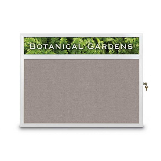 UVRDS42SBH UVP Inc. Enclosed Bulletin Boards Slim Style Indoor Radius Aluminum With Header, 4 Frame Colors