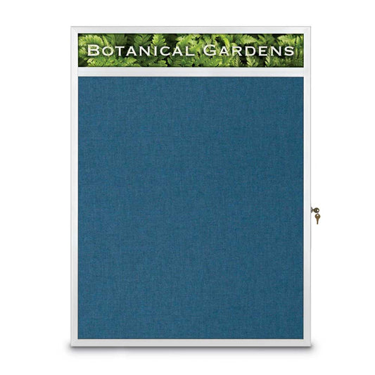 UVRDS48SBHREV UVP Inc. Enclosed Bulletin Boards Slim Style Indoor Radius Aluminum With Header, 4 Frame Colors