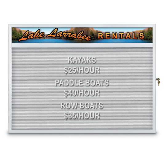 UVRDS48SLH UVP Inc. Enclosed Letter Boards Slim Style Radius Aluminum with Header, 11 Board Colors
