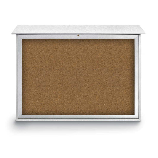 UVSDB5240 Uvp Inc. Outdoor Bulletin Board With Roof Bottom And Top-Hinged Enclosed Message Centers