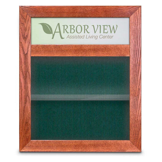 UVSMMB2024H UVP Inc. Memory Box Mount Surface With Header Wood Stain Finish