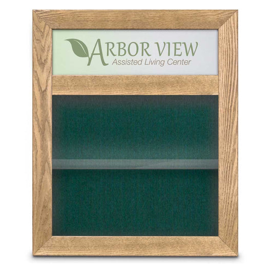 UVSMMB2024H UVP Inc. Memory Box Mount Surface With Header Wood Stain Finish