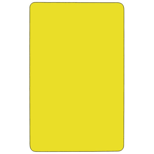 XU-A3072 Flash Furniture Wren Rectangular Yellow HP Laminate Activity Table Recommended Grade Level: Preschool - 2nd Grade with Height Adjustable Short Legs 30''W x 72''L, 400 lbs, Seating Capacity: 10 Count