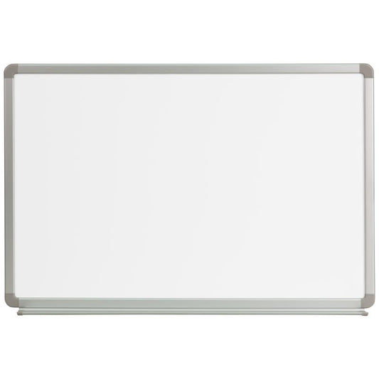 YU-60X90 Flash Furniture  Magnetic Marker Board For Commercial Use Made Of Lacquer Painted Surface, Galvanized Steel Backing With Marker Tray And Hooks Included / 3' W x 2' H