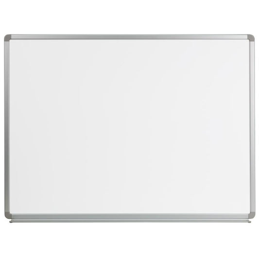 YU-90X120 Flash Furniture Magnetic Marker Board For Commercial Use Made Of Lacquer Painted Surface,galvanized Steel Backing With Marker Trayalso Includes Hooks / 4' W x 3' H