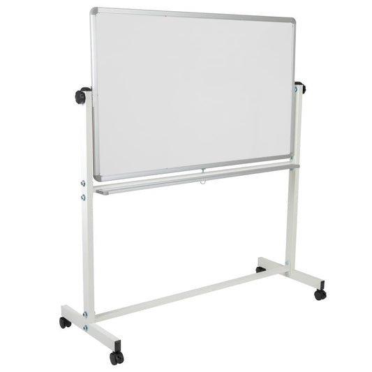 YU-YCI-002 Flash Furniture Hercules Series Reversible Mobile Cork Bulletin Board And White Board With Pen Tray For Commercial Use Made Of Lacquer Painted Magnetic Surface With 6 Magnets / 53W x 20D x 59H