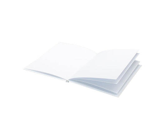 BK1 Flip Side Products Hardcover Blank Work Book Portrait Style With Bright White Paper, Plain Matte Cover, 28 Pages (14 Two-Sided Sheets), 8.5” X 11”, Set of 12 or 24