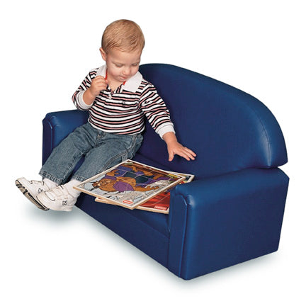 FIV-100 Brand New World Toddler Vinyl Upholstery Sofa Offers the Comfort of Soft Leather for Toddlers Ages 18-36 Months, With Sturdy Hardwood Frame, Comfortable Dense Foam and Premium Vinyl - Dimensions: 34”L X 16”D X 19”H, Legs: 1/4”, Seat Height 7.5”