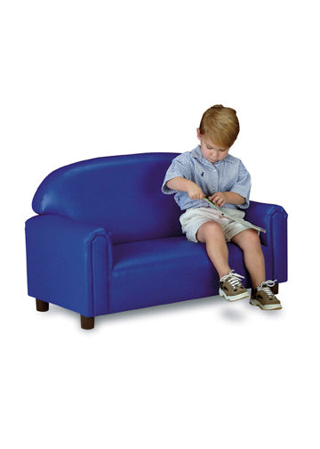 FPV-100 Brand New World Preschool Vinyl Upholstery Sofa Offers the Comfort of Soft Leather for Ages 3-7, Built With Sturdy Hardwood Frame, Comfortable Dense Foam and Premium Vinyl - Dimensions: 38”L X 18”D X 24”H, Legs: 4.0”, Seat Height: 12.5”