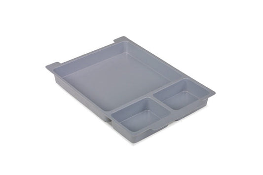 Im02F0119P6 Gratnells Moulded Insert One Large And Two Small Section Insert, Dove Gray (Packs Of 6) For Educational Storage Use Features Useful Tray Insert For Organizing Smaller Items For Shallow (F1) Trays Dimension: 10.83 X 15.28 X 1.57 In