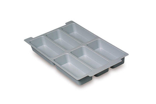Im06F0119P6 Gratnells Moulded Insert Six Section, Dove Gray (Packs Of 6) For Educational Storage Use Features Useful Tray Insert For Organizing Smaller Items For Shallow (F1) Trays Dimension: 10.83 X 15.28 X 1.57 In