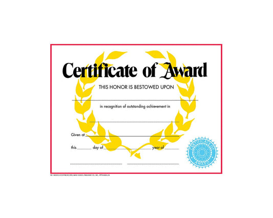 VA232CL Flip Side Products Certificate of Award, Compatible With Most Laser and Inkjet Printers, 8.5” X 11”, 30 Matte Certificates/Pack, 50 Packs/Carton