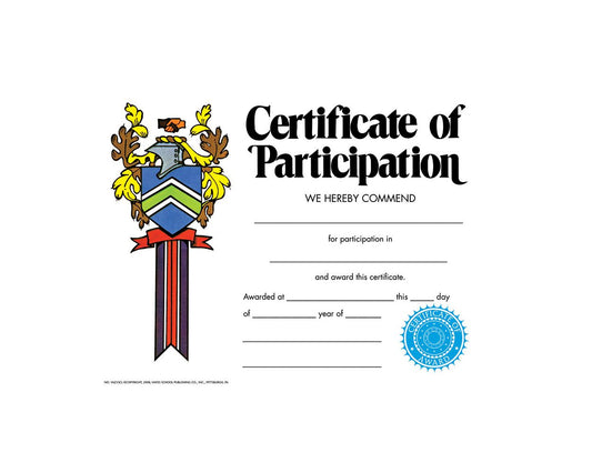 VA233CL Flip Side Products Certificate of Participation, Compatible With Most Laser and Inkjet Printers, 8.5” X 11”, 30 Matte Certificates/Pack, 50 Packs/Carton