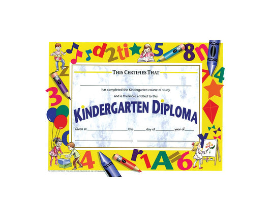 VA503 Flip Side Products Kindergarten Diploma, Compatible With Most Laser and Inkjet Printers, 8.5” X 11”, 30 Glossy Certificates/Pack, 50 Packs/Carton
