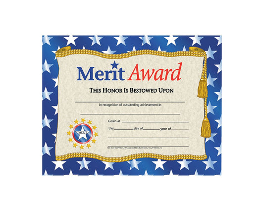 VA507 Flip Side Products Merit Award Certificate, Compatible With Most Laser and Inkjet Printers, 8.5” X 11”, 30 Glossy Certificates/Pack, 50 Packs/Carton