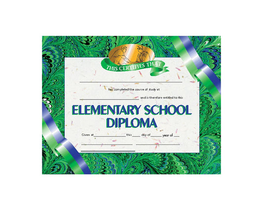 VA522 Flip Side Products Elementary School Diploma, Compatible With Most Laser and Inkjet Printers, 8.5” X 11”, 30 Glossy Certificates/Pack, 50 Packs/Carton